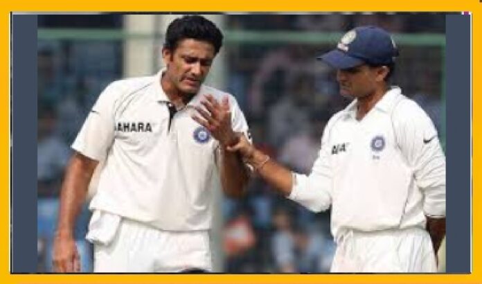 Ganguly guiding Kumble on ground against mighty Aussies